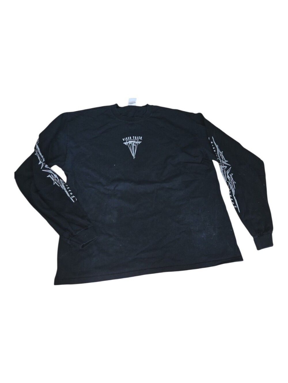 Biker Trash Black Long-Sleeve Graphic Crewneck Shirt Size 2X
